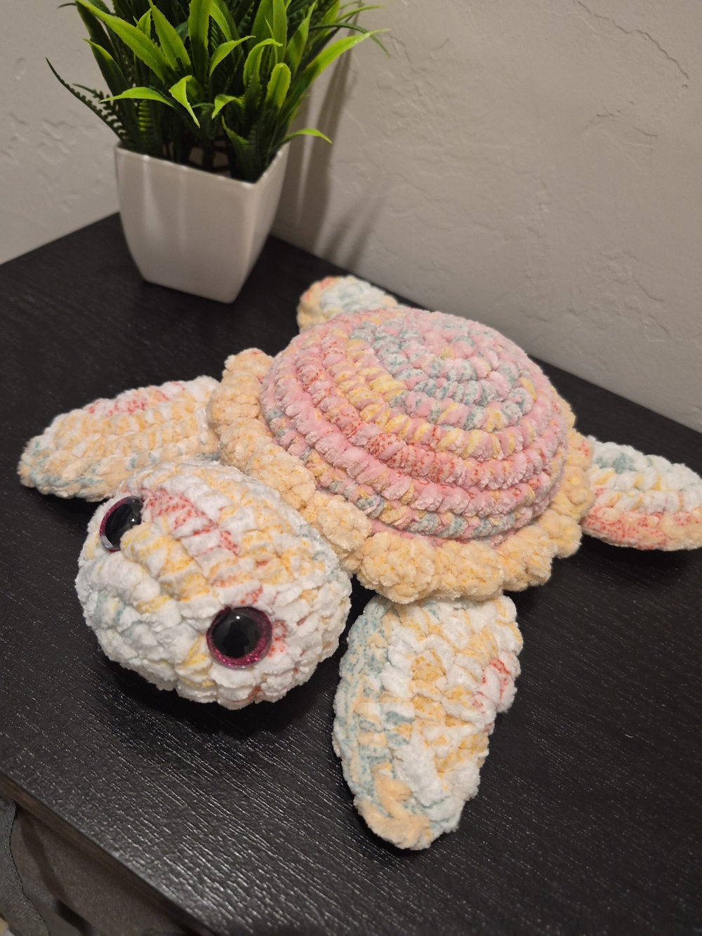Plush Handcrafted Crochet Turtle - Pastel Multi